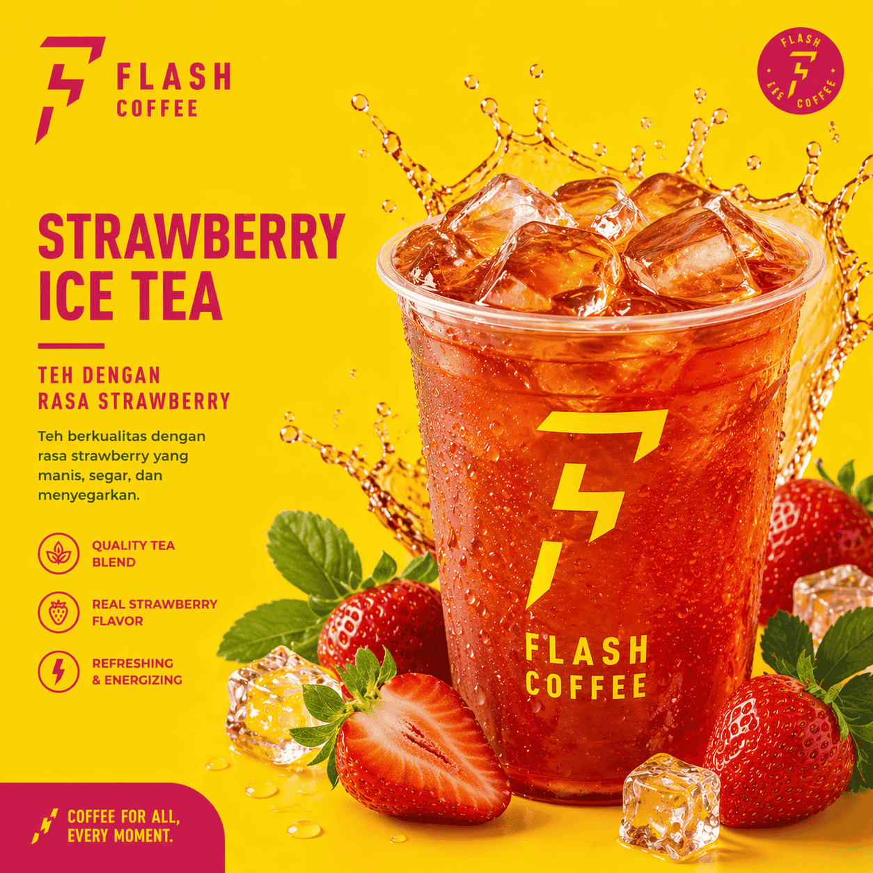 Strawberry Ice Tea Flash Coffee